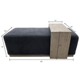 Chapel Hill Peggy  Bench/Cocktail Ottoman With Table CH101-0056 Dark Grey