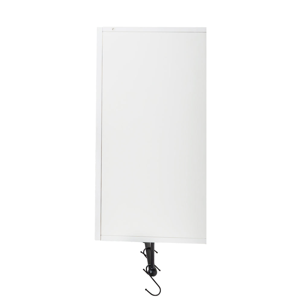 English Elm Bathroom Wall Cabinet with Adjustable Shelf, Towel Bar, 5 Hooks, Space-Saving Over-Toilet Storage, White W331P281277