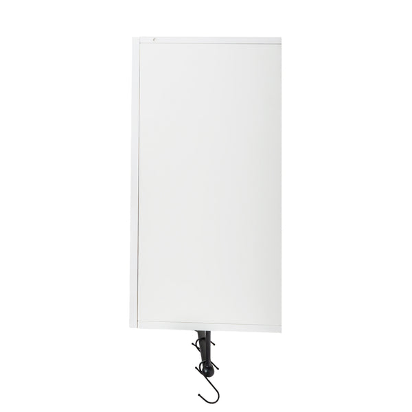 English Elm Bathroom Wall Cabinet with Adjustable Shelf, Towel Bar, 5 Hooks, Space-Saving Over-Toilet Storage, White W331P281277
