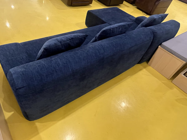 English Elm Cloud boneless sofa with anti-slip base, memory foam deep-seat modular sleeper, storage pocket comfort Dark Blue W861S00014