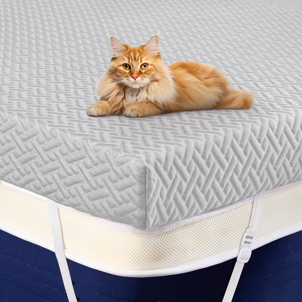 English Elm 3 3-Inch Gel Infused Memory Foam Mattress Topper Cal King Cooling Bamboo Cover Anti-Slip T3950P401150