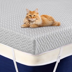 English Elm 3 3-Inch Gel Infused Memory Foam Mattress Topper Cal King Cooling Bamboo Cover Anti-Slip T3950P401150