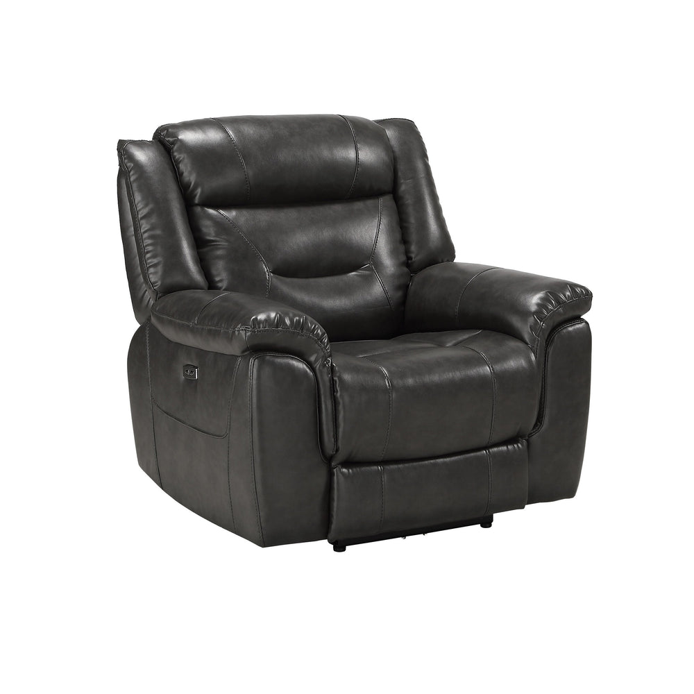 English Elm Grey Power Recliner With Usb Port - Modern Comfort, Stylish Design, Effortless Motion & Durable Support B062P215441