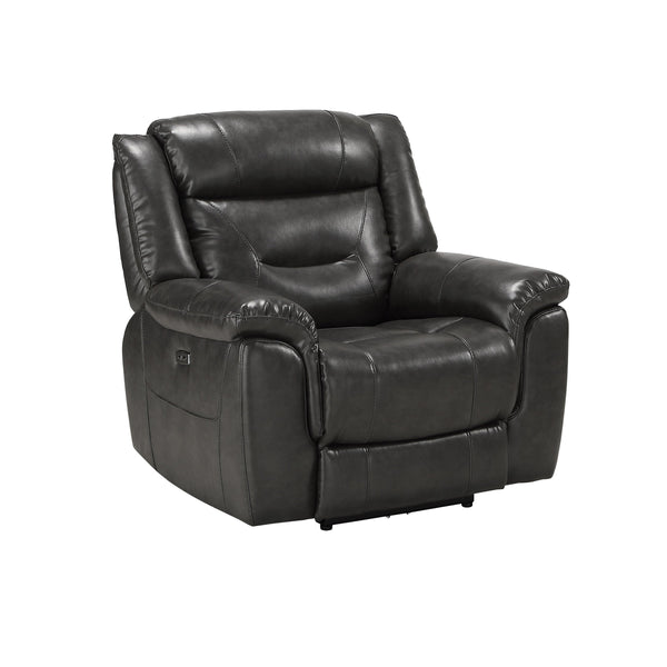 English Elm Grey Power Recliner With Usb Port - Modern Comfort, Stylish Design, Effortless Motion & Durable Support B062P215441