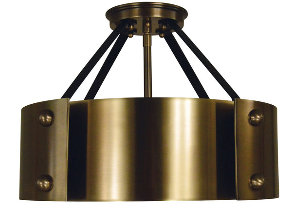 Framburg 6-light Handcrafted Antique Brass & Matte Black Lasalle Semi-flush Fixture For Timeless Elegance Antique Brass With Matte Black Accents Metal 5290 Ab/Mblack