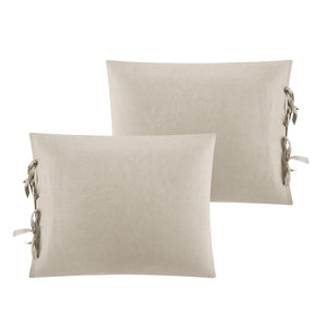 HomeRoots Beige Luxurious Linen Duvet Cover Set - Breathable Comfort, Easy Care & Stylish Modern Design Beige, Full/Queen Full/Queen 529000