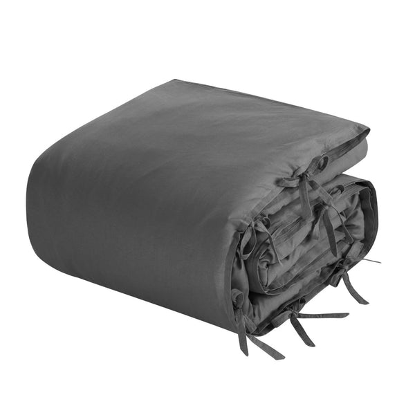 HomeRoots Beige Luxurious Linen Duvet Cover Set - Breathable Comfort, Easy Care & Stylish Modern Design Dark Grey, King/California King King/California King 529001