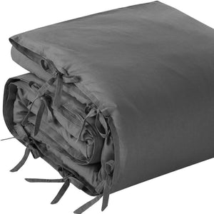 HomeRoots Beige Luxurious Linen Duvet Cover Set - Breathable Comfort, Easy Care & Stylish Modern Design Dark Grey, Full/Queen Full/Queen 529002