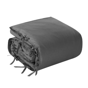 HomeRoots Beige Luxurious Linen Duvet Cover Set - Breathable Comfort, Easy Care & Stylish Modern Design Dark Grey, Full/Queen Full/Queen 529002