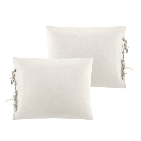 HomeRoots Beige Luxurious Linen Duvet Cover Set - Breathable Comfort, Easy Care & Stylish Modern Design Ivory, Full/Queen Full/Queen 529004