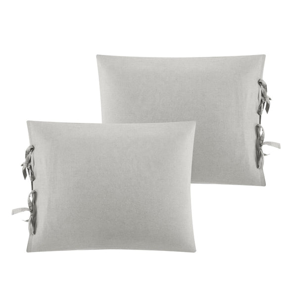 HomeRoots Beige Luxurious Linen Duvet Cover Set - Breathable Comfort, Easy Care & Stylish Modern Design Light Grey, Full/Queen Full/Queen 529006