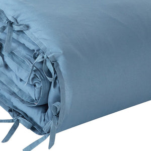 HomeRoots Beige Luxurious Linen Duvet Cover Set - Breathable Comfort, Easy Care & Stylish Modern Design Navy, Full/Queen Full/Queen 529008
