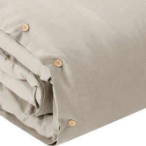 Homeroots Beige King 100% Cotton 140 Thread Count Washable Duvet Cover Set Beige,King,California King Cotton 529009