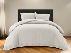 Homeroots Ivory King 100% Cotton 180 Thread Count Washable Duvet Cover Set Ivory,King,California King Cotton 529013