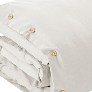 Homeroots Ivory King 100% Cotton 180 Thread Count Washable Duvet Cover Set Ivory,King,California King Cotton 529013