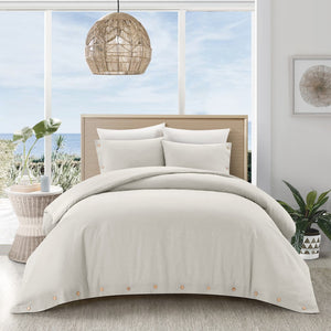 HomeRoots Beige Cotton Duvet Cover Set - Soft, Breathable, and Stylish for Year-Round Comfort and Protection Ivory, Full/Queen Full/Queen 529014