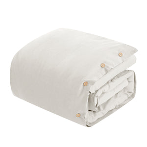 Homeroots Ivory Queen 100% Cotton 140 Thread Count Washable Duvet Cover Set Ivory,Full,Queen Cotton 529014