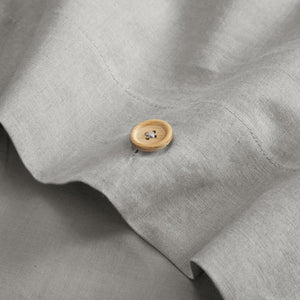 Homeroots Light Gray King 100% Cotton 140 Thread Count Washable Duvet Cover Set Light Grey,King,California King Cotton 529015