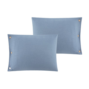 Homeroots Navy Blue Queen 100% Cotton 180 Thread Count Washable Duvet Cover Set Navy,Full,Queen Cotton 529018