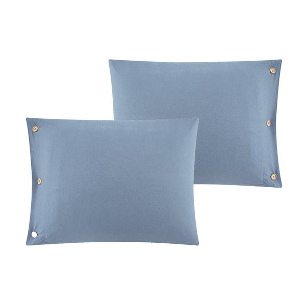 Homeroots Navy Blue Queen 100% Cotton 180 Thread Count Washable Duvet Cover Set Navy,Full,Queen Cotton 529018