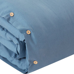Homeroots Navy Blue Queen 100% Cotton 180 Thread Count Washable Duvet Cover Set Navy,Full,Queen Cotton 529018