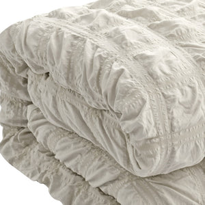 Homeroots Beige Queen Polyester 180 Thread Count Washable Duvet Cover Set Beige,Full,Queen Polyester 529020