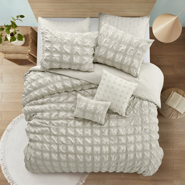 Homeroots Beige Queen Polyester 180 Thread Count Washable Duvet Cover Set Beige,Full,Queen Polyester 529020