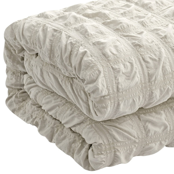 Homeroots Beige Queen Polyester 180 Thread Count Washable Duvet Cover Set Beige,Full,Queen Polyester 529020