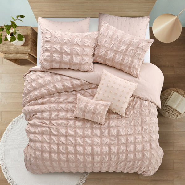 Homeroots Blush King Polyester 180 Thread Count Washable Duvet Cover Set Blush,King,California King Polyester 529022