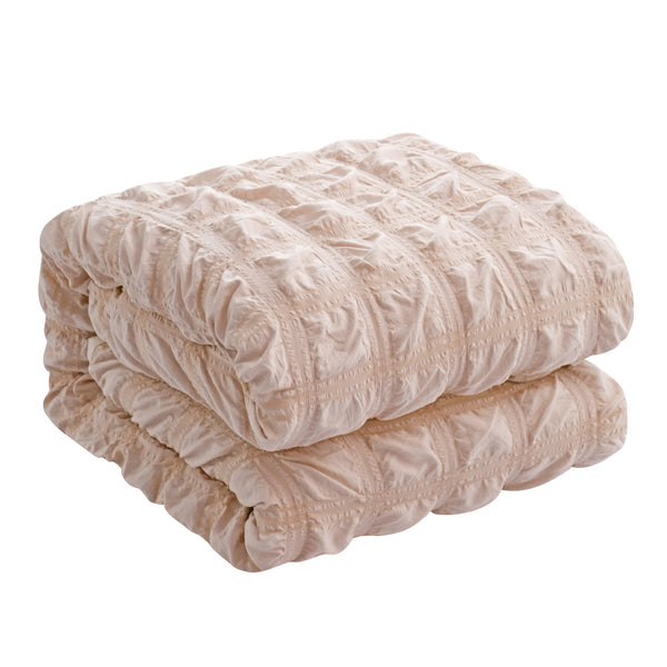 Homeroots Blush Queen Polyester 180 Thread Count Washable Duvet Cover Set Blush,Full,Queen Polyester 529023