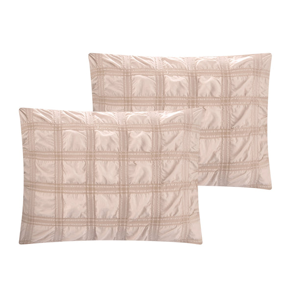 Homeroots Blush Queen Polyester 180 Thread Count Washable Duvet Cover Set Blush,Full,Queen Polyester 529023