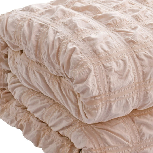 Homeroots Beige Soft Polyester Duvet Cover Set - 180 Thread Count, Washable, Cozy For All Seasons, Durable Design Blush,Twin,Twin Xl Polyester 529024