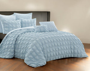 Homeroots Blue Queen Polyester 180 Thread Count Washable Duvet Cover Set Blue,Full,Queen Polyester 529026