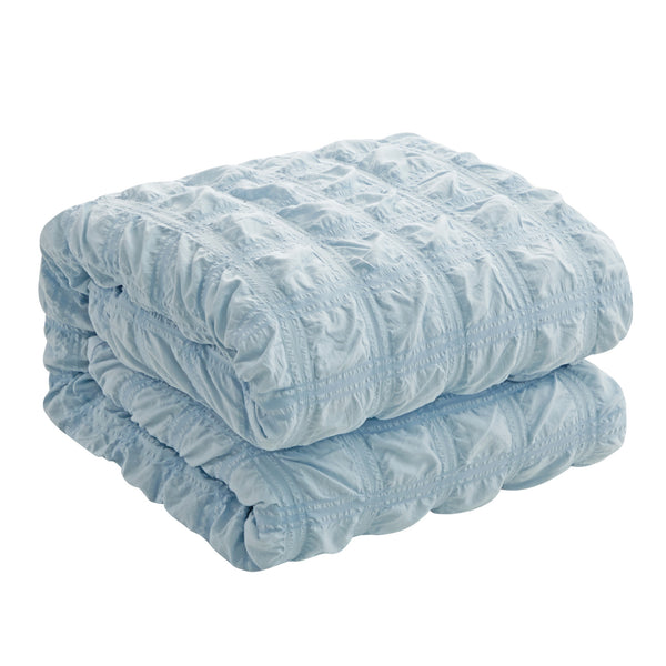 Homeroots Blue Queen Polyester 180 Thread Count Washable Duvet Cover Set Blue,Full,Queen Polyester 529026