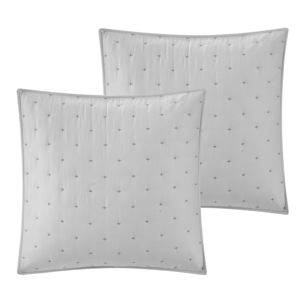 Homeroots Gray Queen Polyester 180 Thread Count Washable Duvet Cover Set Grey,Full,Queen Polyester 529029