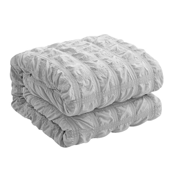 Homeroots Gray Queen Polyester 180 Thread Count Washable Duvet Cover Set Grey,Full,Queen Polyester 529029