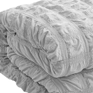 Homeroots Gray Queen Polyester 180 Thread Count Washable Duvet Cover Set Grey,Full,Queen Polyester 529029