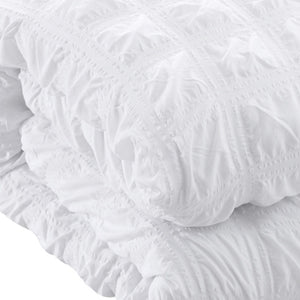 Homeroots White King Polyester 180 Thread Count Washable Duvet Cover Set White,King,California King Polyester 529031