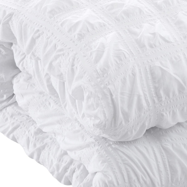 Homeroots White King Polyester 180 Thread Count Washable Duvet Cover Set White,King,California King Polyester 529031