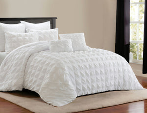 Homeroots White Queen Polyester 180 Thread Count Washable Duvet Cover Set White,Full,Queen Polyester 529032