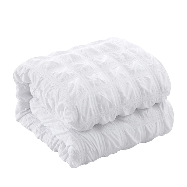 Homeroots White Queen Polyester 180 Thread Count Washable Duvet Cover Set White,Full,Queen Polyester 529032