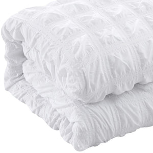 Homeroots White Queen Polyester 180 Thread Count Washable Duvet Cover Set White,Full,Queen Polyester 529032