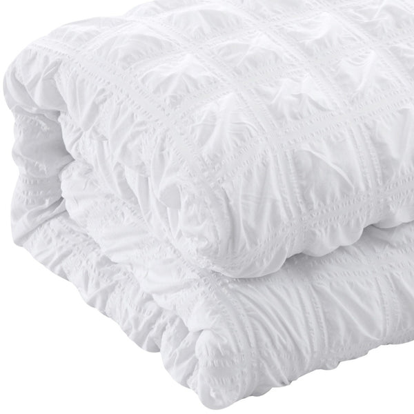 Homeroots White Queen Polyester 180 Thread Count Washable Duvet Cover Set White,Full,Queen Polyester 529032
