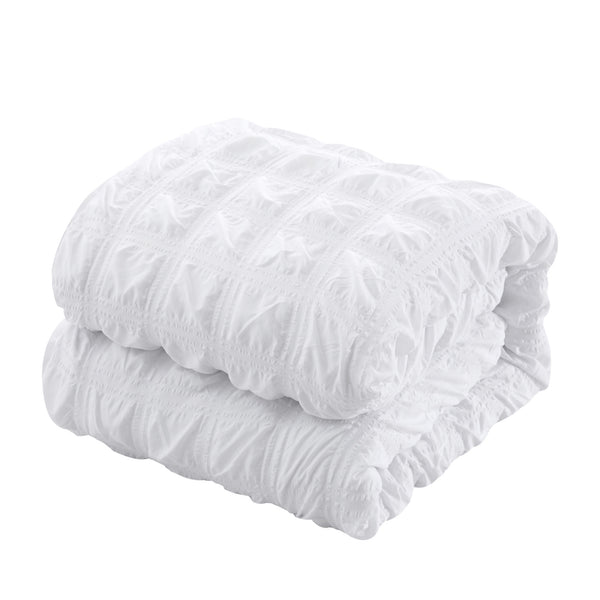 Homeroots White Queen Polyester 180 Thread Count Washable Duvet Cover Set White,Full,Queen Polyester 529032