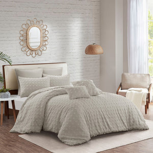 HomeRoots Beige Duvet Cover Set - Luxurious Polyester, Soft 220 Thread Count, Easy Care for Year-Round Comfort Beige, King/California King King/California King 529034