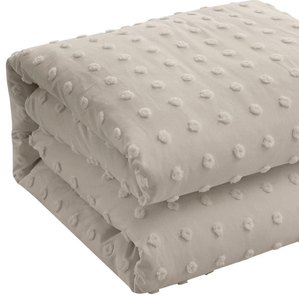 HomeRoots Beige Duvet Cover Set - Luxurious Polyester, Soft 220 Thread Count, Easy Care for Year-Round Comfort Beige, King/California King King/California King 529034