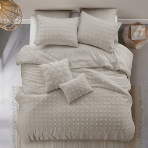 HomeRoots Beige Duvet Cover Set - Luxurious Polyester, Soft 220 Thread Count, Easy Care for Year-Round Comfort Beige, Full/Queen Full/Queen 529035