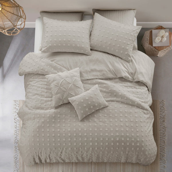 HomeRoots Beige Duvet Cover Set - Luxurious Polyester, Soft 220 Thread Count, Easy Care for Year-Round Comfort Beige, Full/Queen Full/Queen 529035