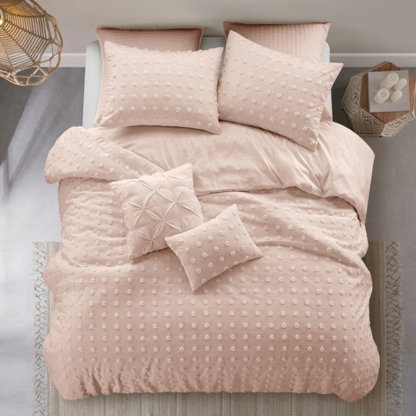 HomeRoots Beige Duvet Cover Set - Luxurious Polyester, Soft 220 Thread Count, Easy Care for Year-Round Comfort Blush, King/California King King/California King 529037