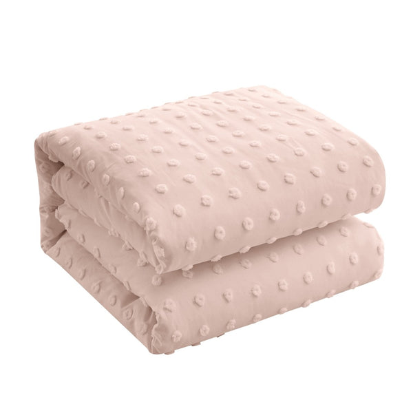 HomeRoots Beige Duvet Cover Set - Luxurious Polyester, Soft 220 Thread Count, Easy Care for Year-Round Comfort Blush, Full/Queen Full/Queen 529038